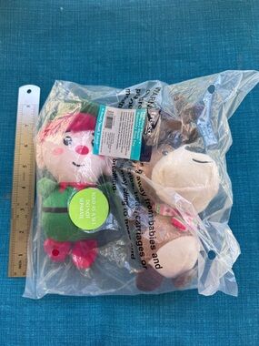 Frisco Holiday Santa’s Helpers Plush Squeaky Dog Toys – 3 Pack